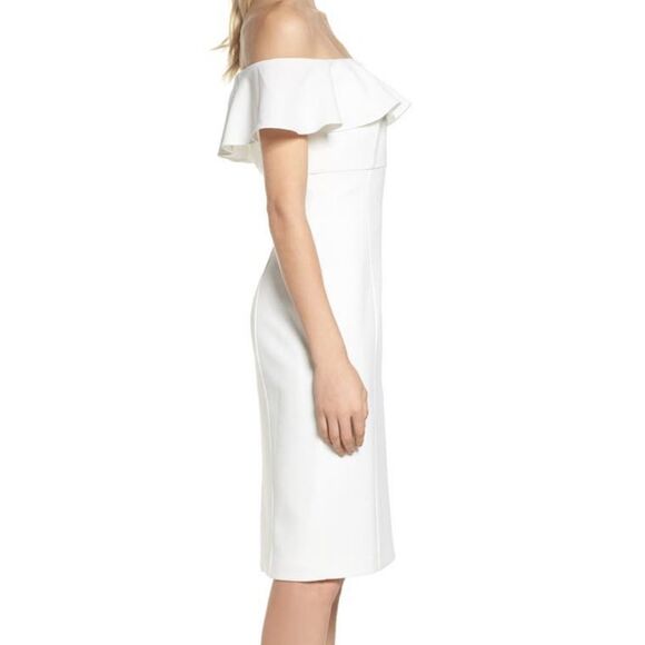 VINCE Camuto White Off-the-Shoulder Midi Dress - Picture 4 of 16